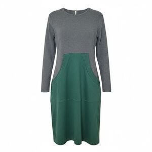 Ginger Long Sleeve Front Pocket Midi Dress